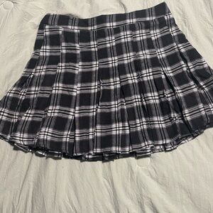 Plaid Black and White Women's Skirt
